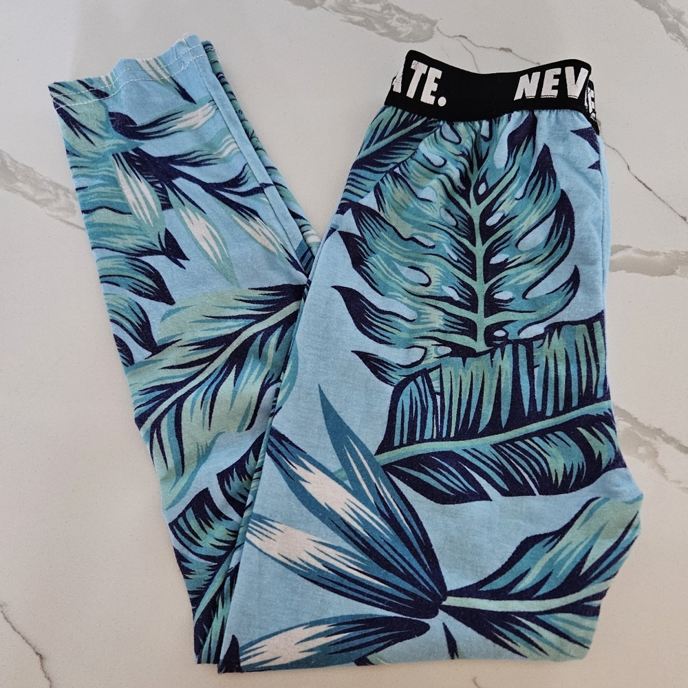 4/$30 Tropical Leaf Print Kids Leggings